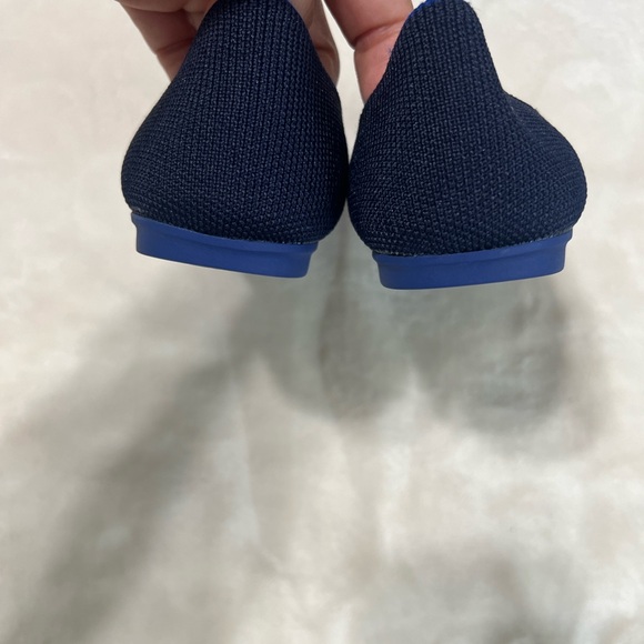 Rothy’s The Flat Round Toe Flats Navy Blue Knit Women’s Size 5 Sustainable Shoes - Picture 4 of 11